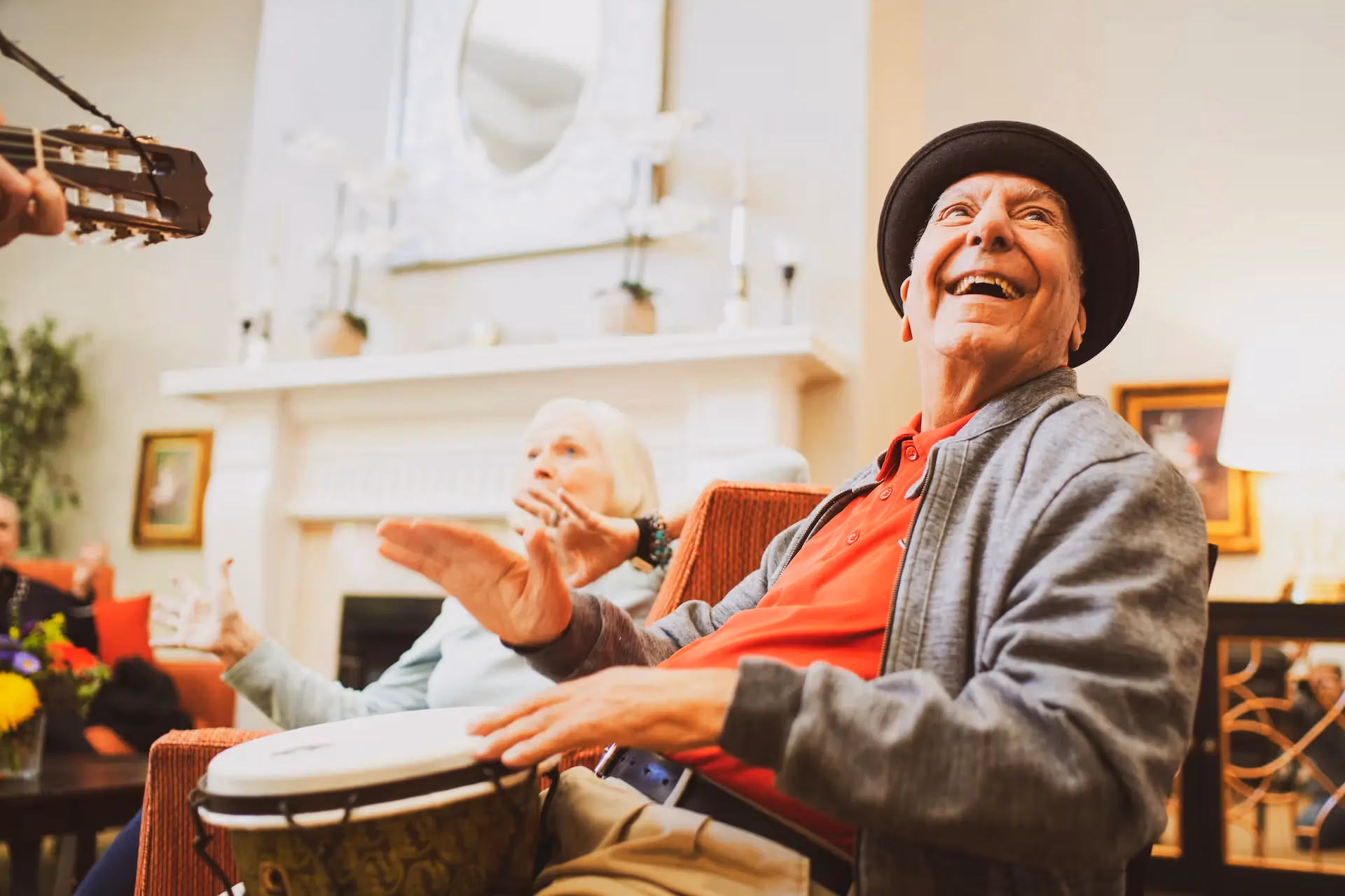 Residents enjoying a group activity together