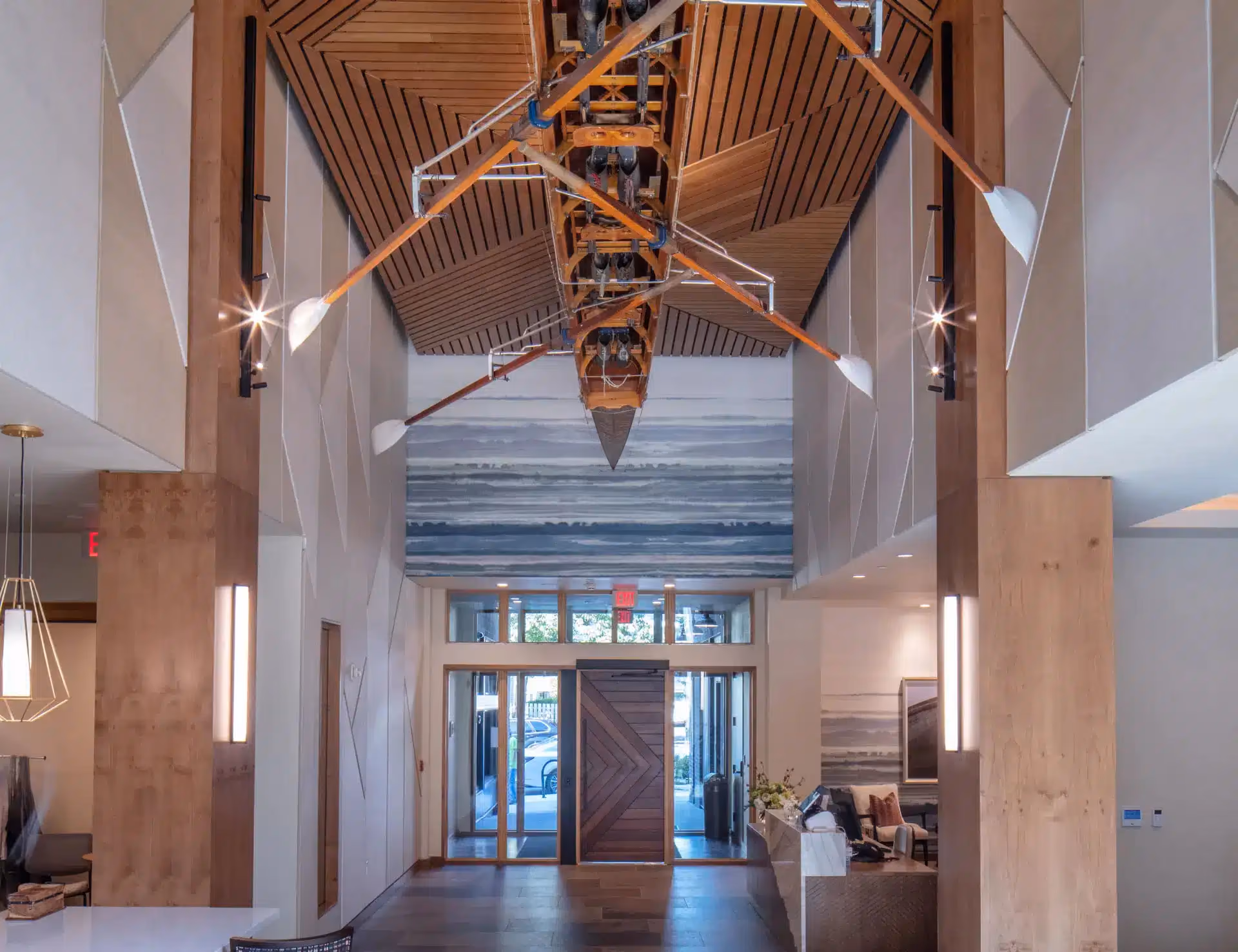 A bright, well-marked Áegis Living lobby designed for easy way-finding
