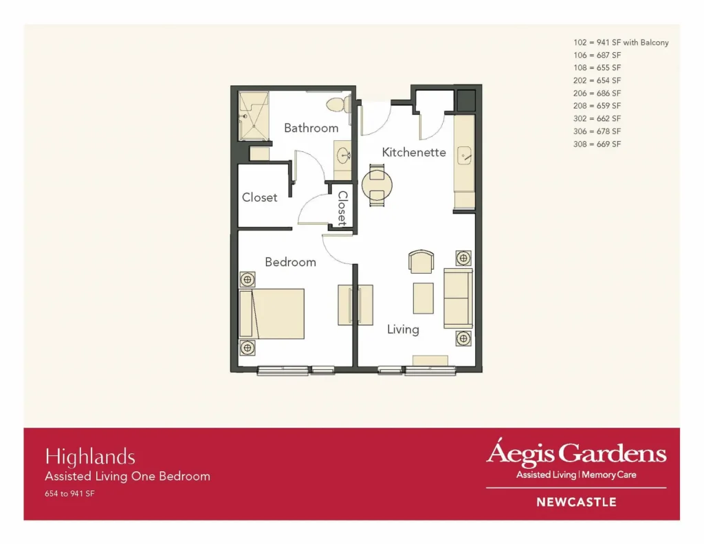 One Bedroom · Plan 2 floor plan