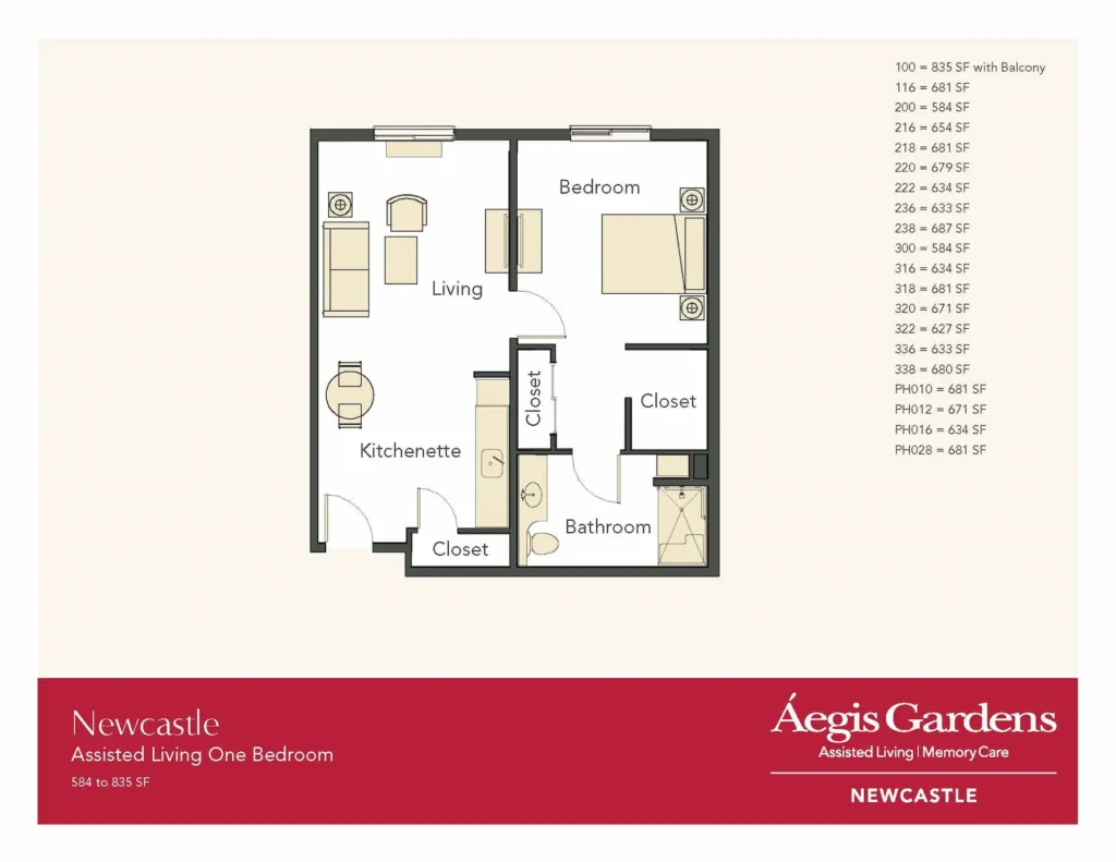 One Bedroom · Plan 3 floor plan