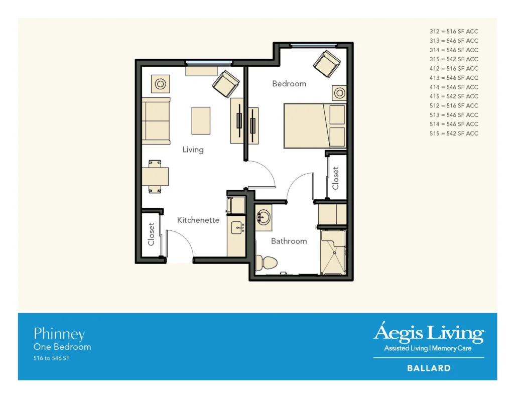 One Bedroom · Plan 3 floor plan