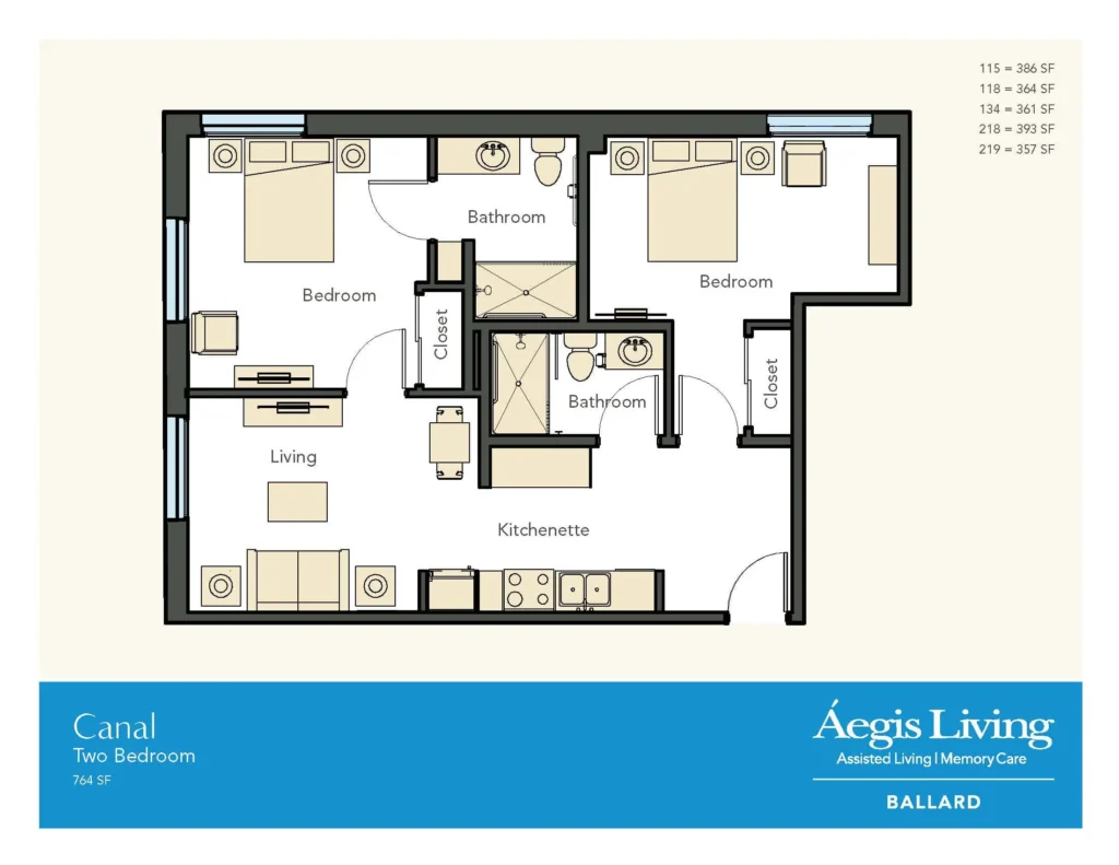 Two Bedroom · Plan 2 floor plan