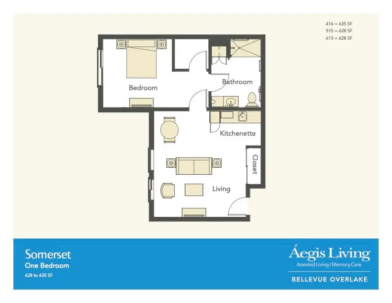 One Bedroom floor plan