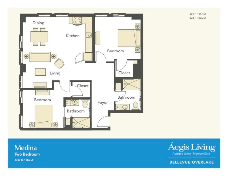Two Bedroom · Plan 2 floor plan