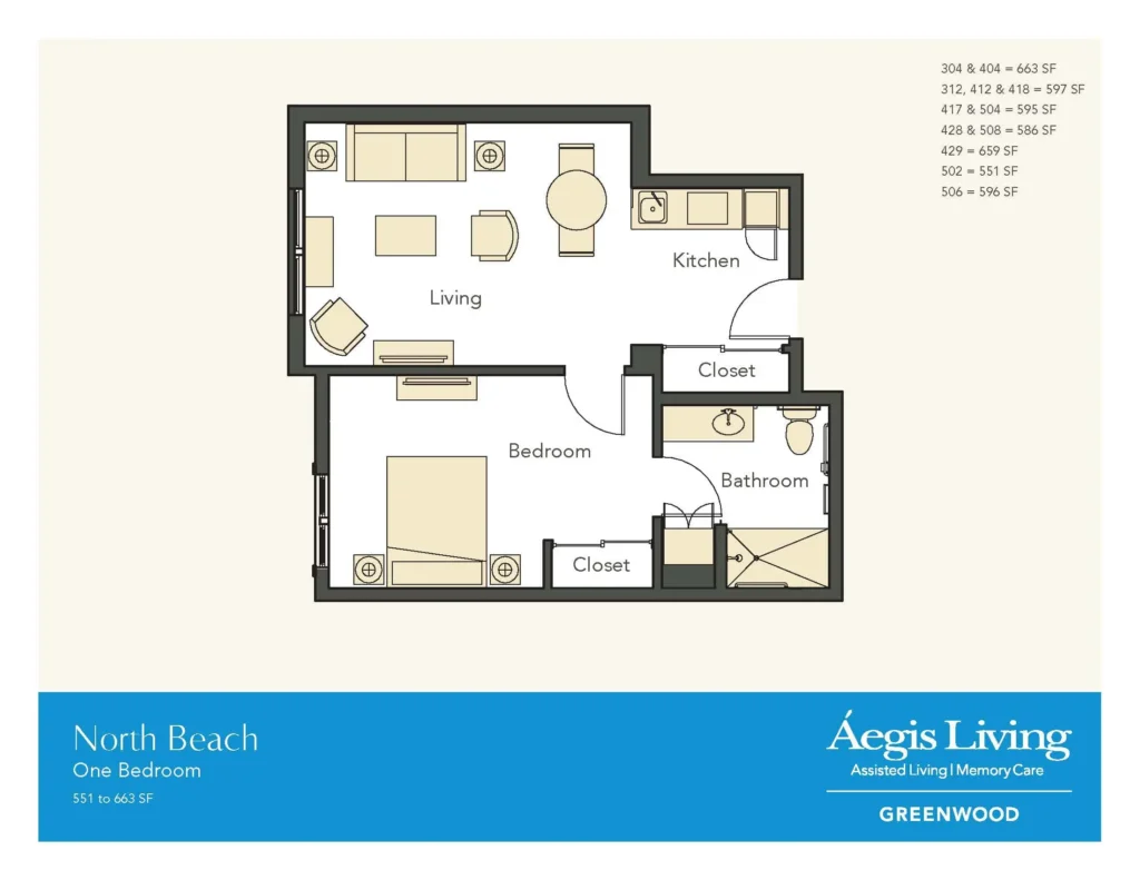 One Bedroom floor plan