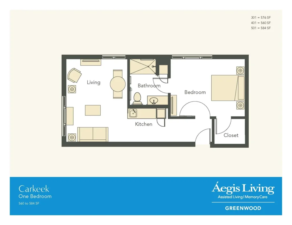 One Bedroom · Plan 2 floor plan