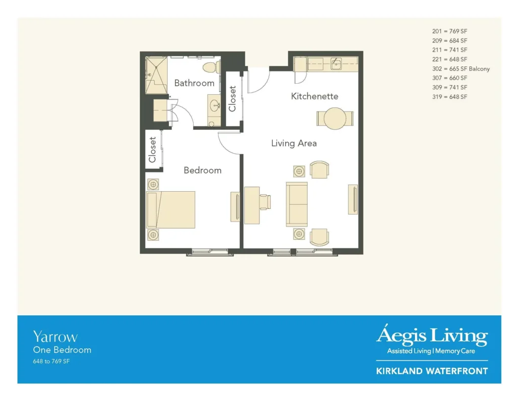 One Bedroom · Plan 3 floor plan