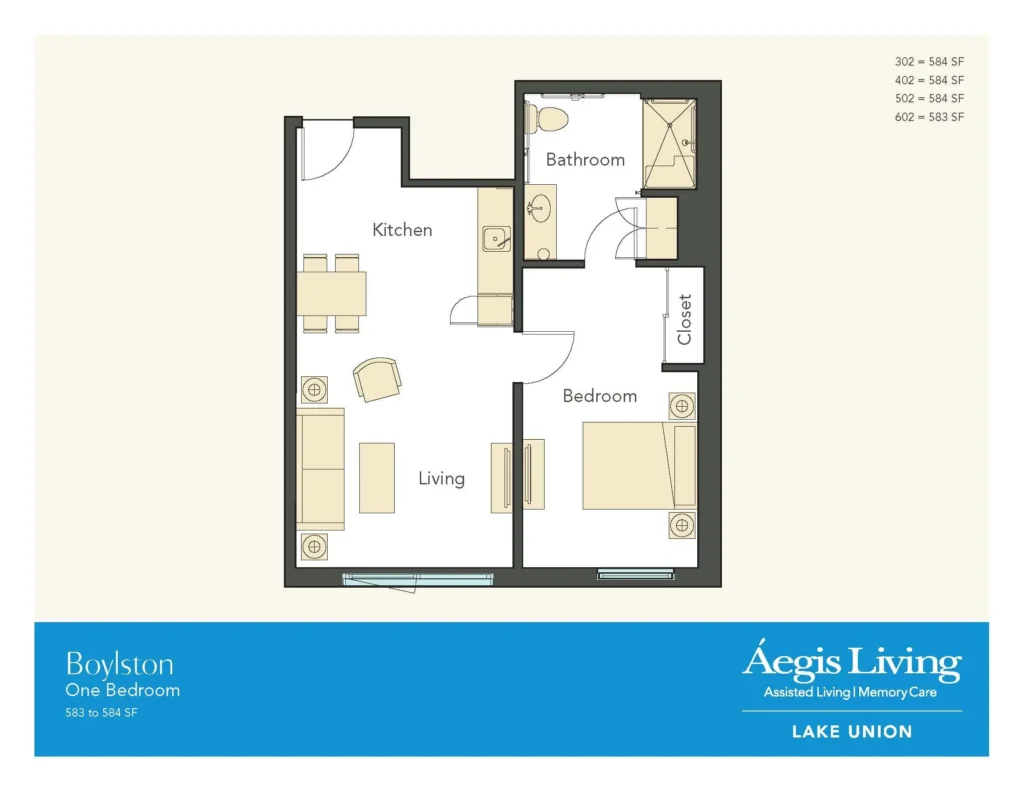 One Bedroom · Plan 3 floor plan