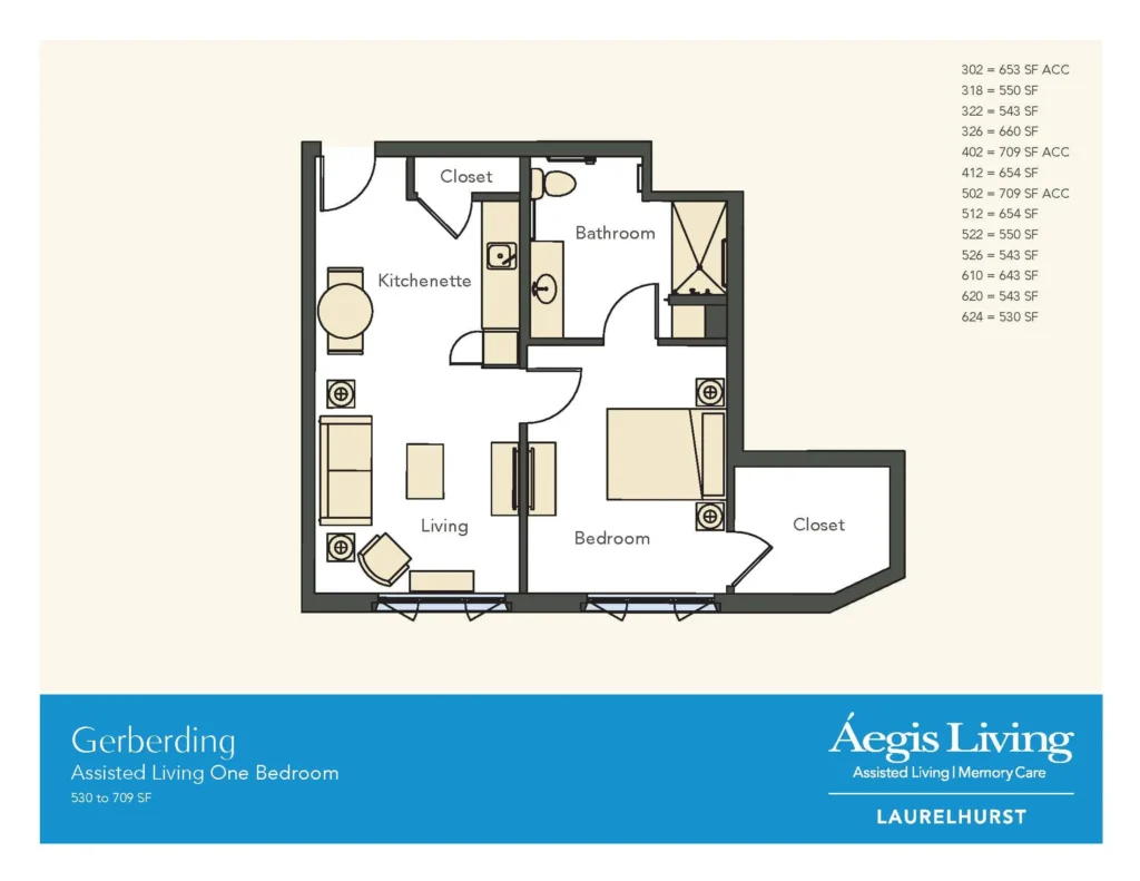 One Bedroom floor plan