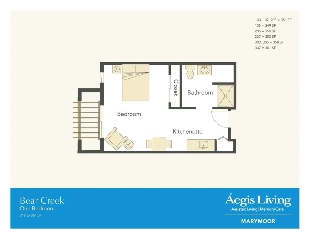 One Bedroom floor plan