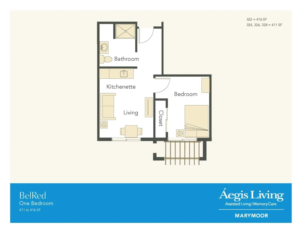 One Bedroom · Plan 3 floor plan
