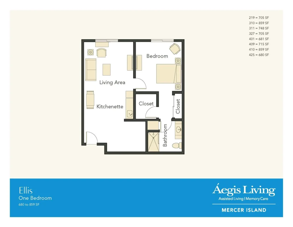 One Bedroom floor plan