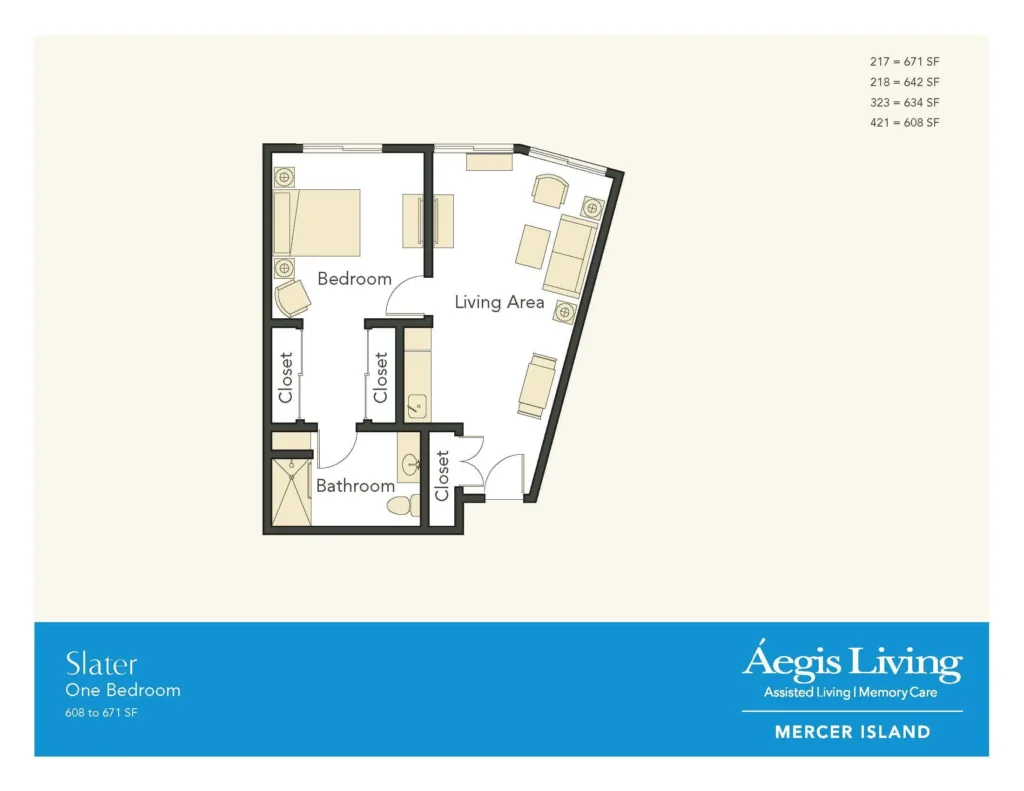 One Bedroom · Plan 3 floor plan
