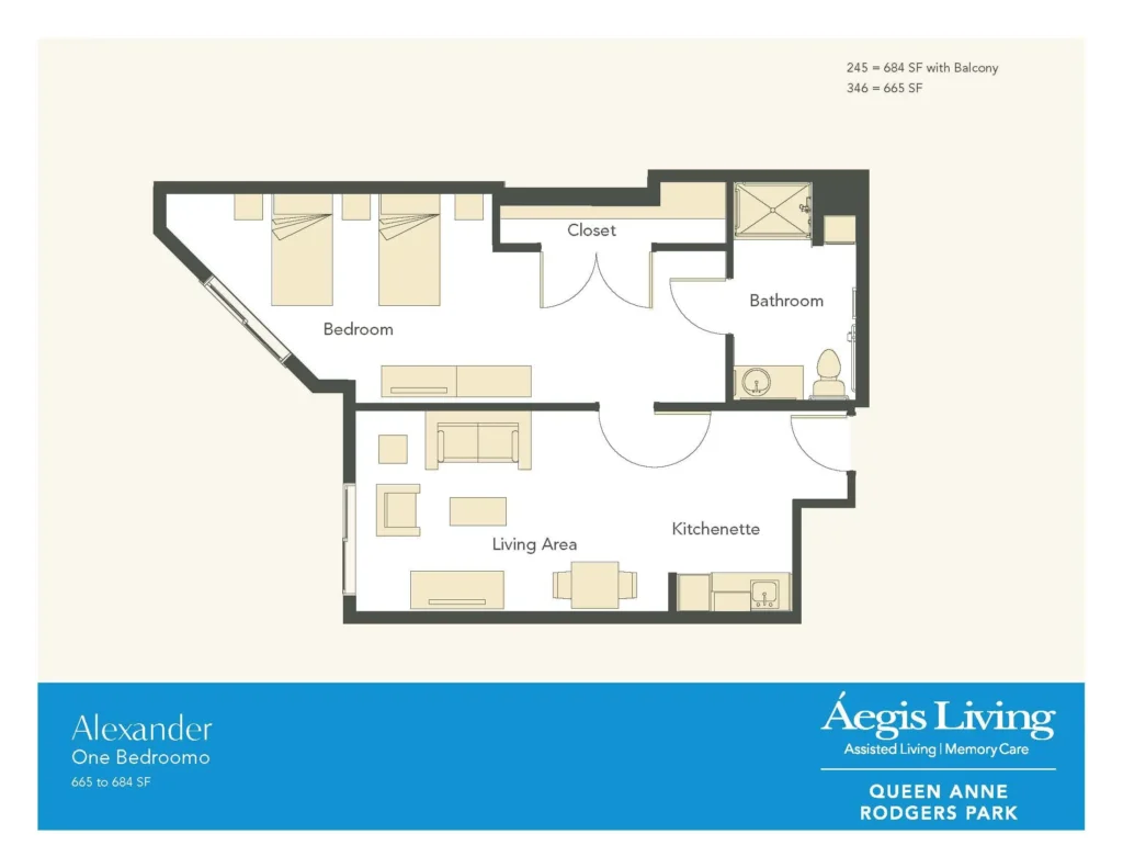 One Bedroom floor plan