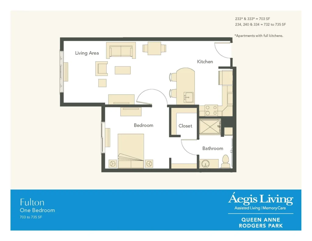 One Bedroom · Plan 3 floor plan