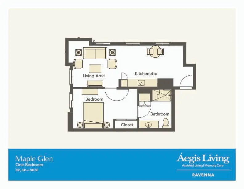 One Bedroom floor plan