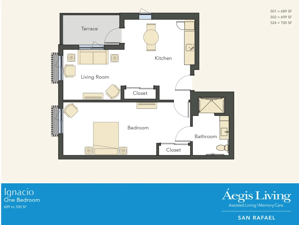 One Bedroom floor plan