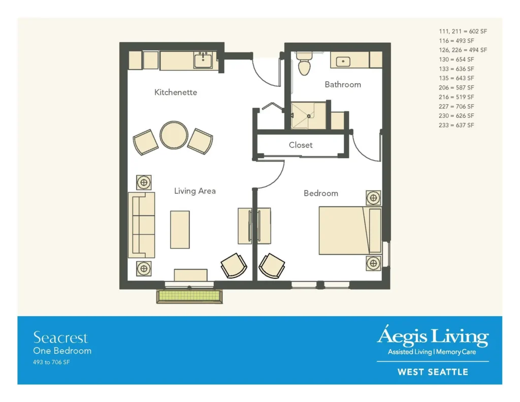 One Bedroom · Plan 2 floor plan