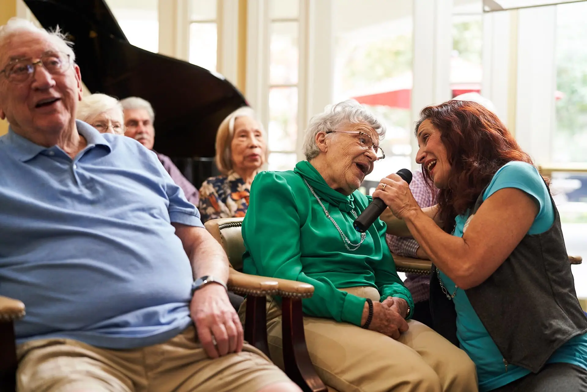Illustration representing stages of senior care