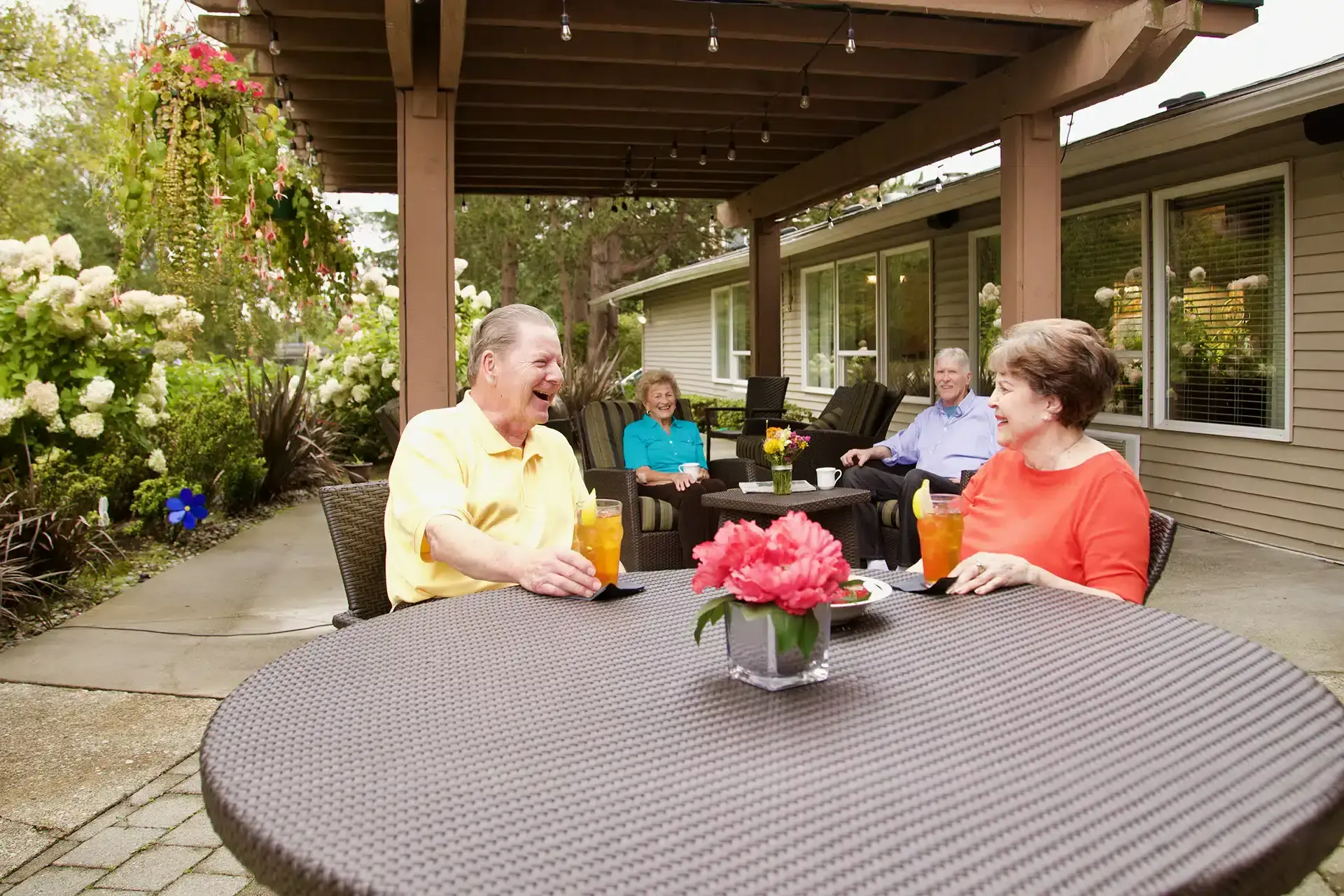 Residents enjoying a meal